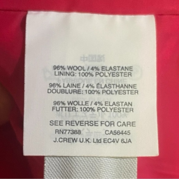 JCrew Ruffle-Sleeve Sheath Dress Italian Stretch Wool Pink G3959 Year Round Wear - Picture 9 of 10